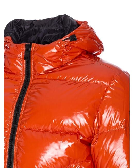Herno Gesteppte Kapuzenjacke mit Glanzoptik in Orange für Herren