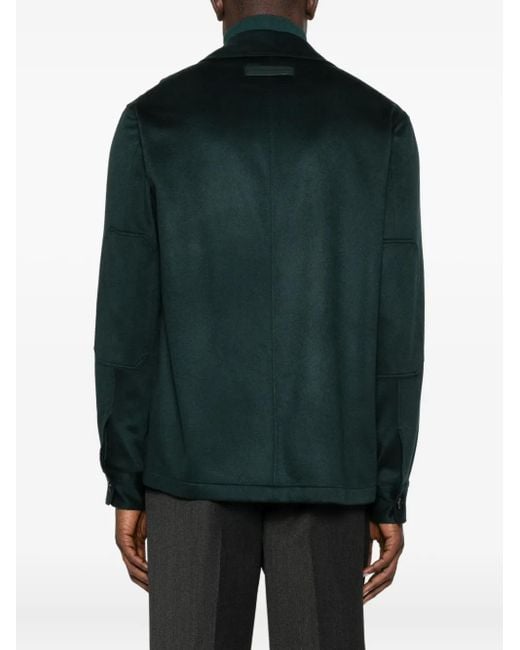 メンズ Zegna ダブルポケット シャツ Green