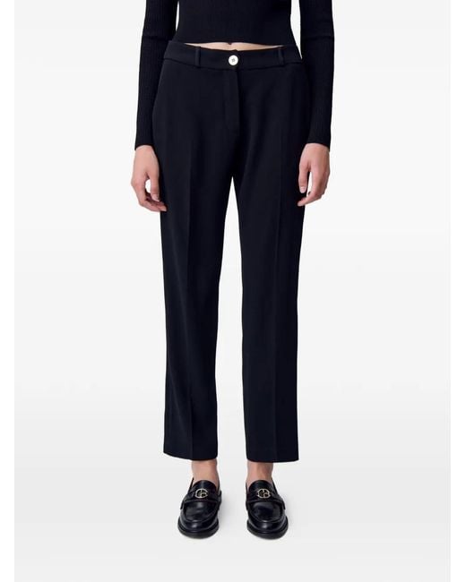 Claudie Pierlot Black Plain Tailored Trousers