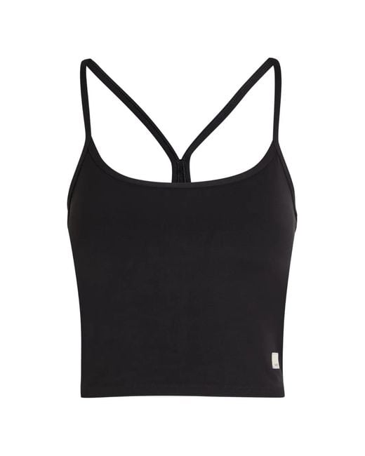 vuori Black Allthefeels Racerback Cropped Tank Top