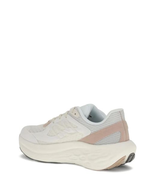 New Balance White Mesh-Panel Logo-Detail Sneakers