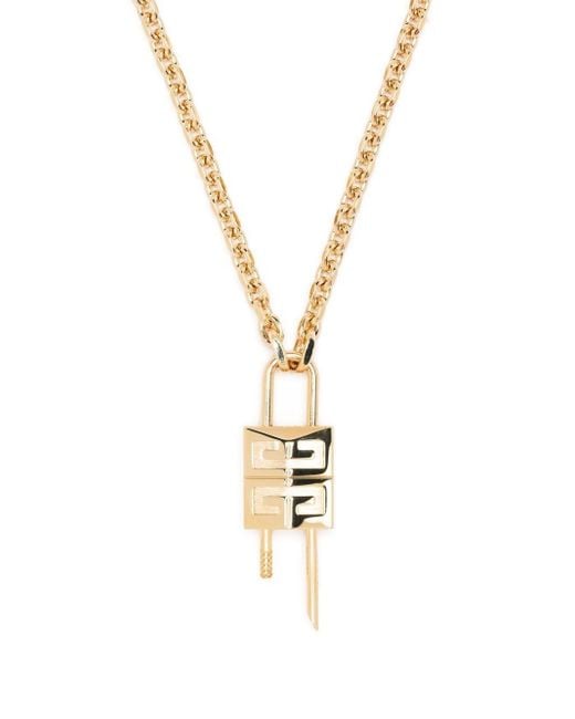 Collier à pendentif cadenas Givenchy en coloris Metallic