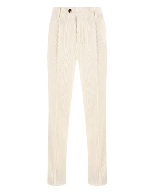 Pantalones de pana con pinzas Brunello Cucinelli de hombre de color White