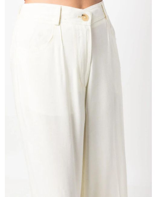 Forte_forte White Tweed Viscose Silk Trousers