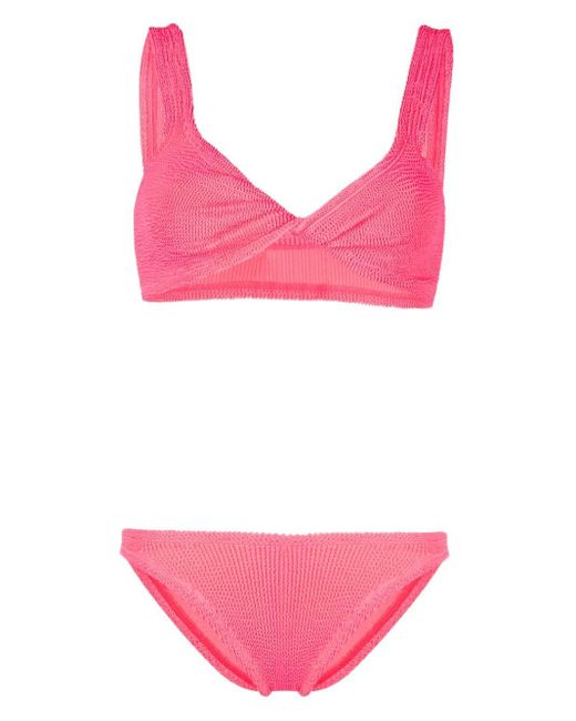 Bikini Juno fruncido Hunza G de color Pink