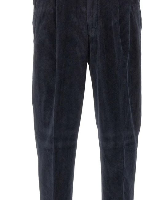 Devore Blue Welt-Pocket Trousers for men