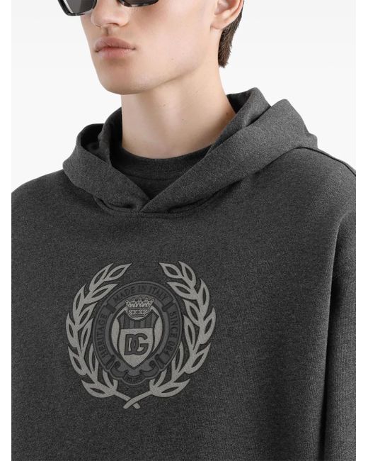 Dolce & Gabbana Black Logo-Print Hoodie for men