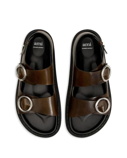 AMI Black Fussbet Sandalen