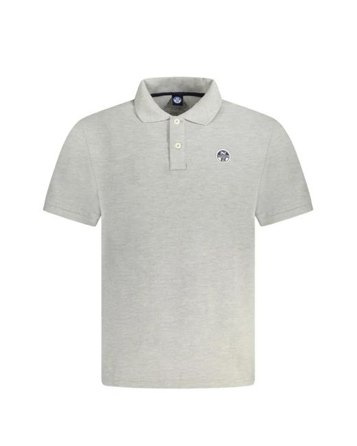 North Sails Gray Logo-Patch Short-Sleeve Polo Shirt for men