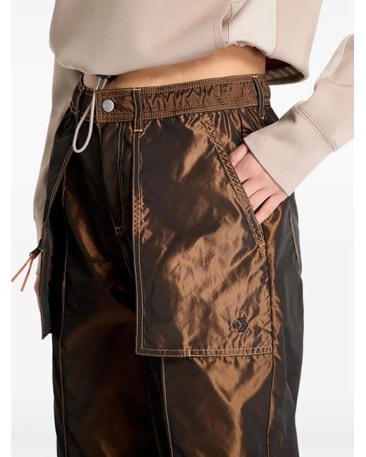 Converse Brown Distressed-Finish Trousers