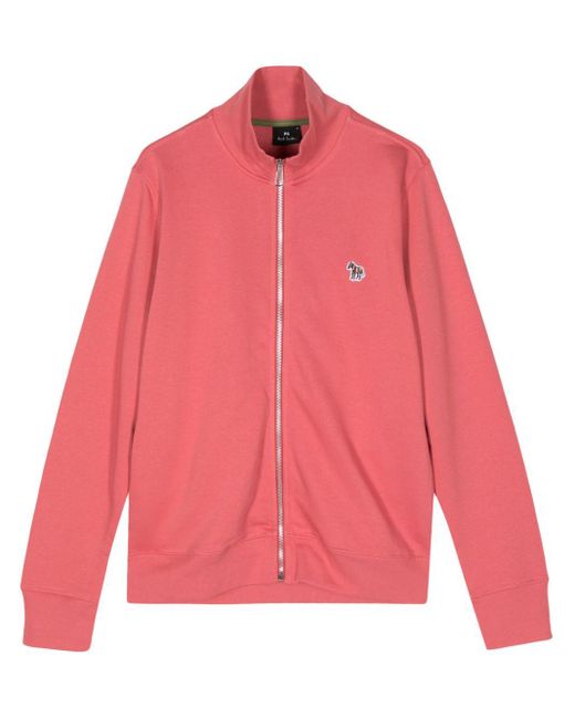PS by Paul Smith Pink Logo-embroidered Organic-cotton Jacket for men