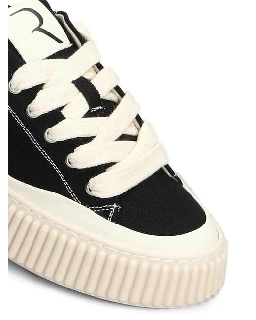 Rhun Black Low-Top Canvas Sneakers for men