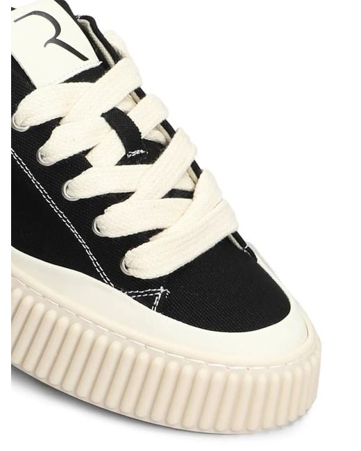 Rhun Black Low-Top Canvas Sneakers for men