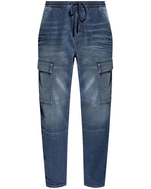 DIESEL Blue D-Krooley Drawstring Cargo Jeans for men