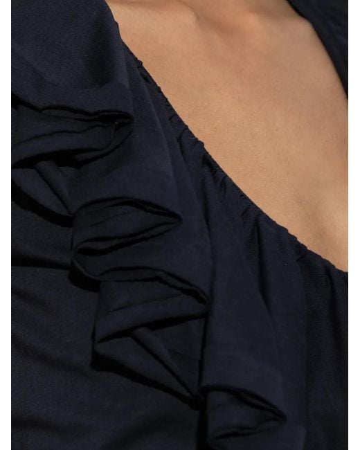Ulla Johnson Black Elsie Ruffled Blouse