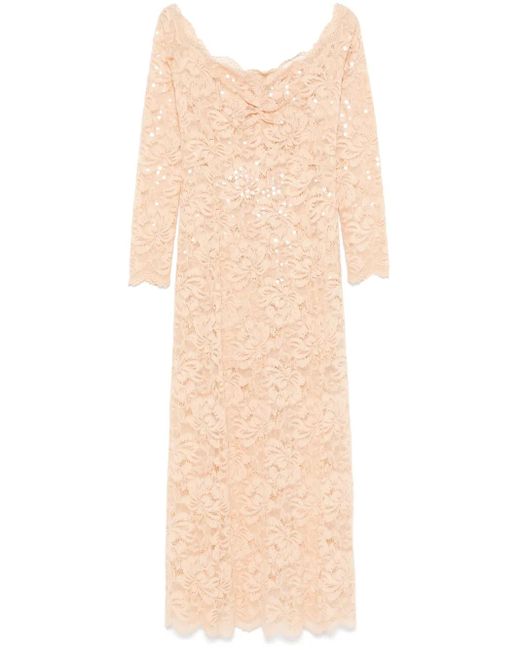 Rabanne Natural Maxikleid Mit Pailletten