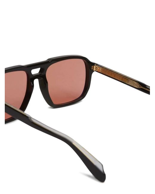 Cutler & Gross Black Double-Bridge Pilot-Frame Sunglasses for men