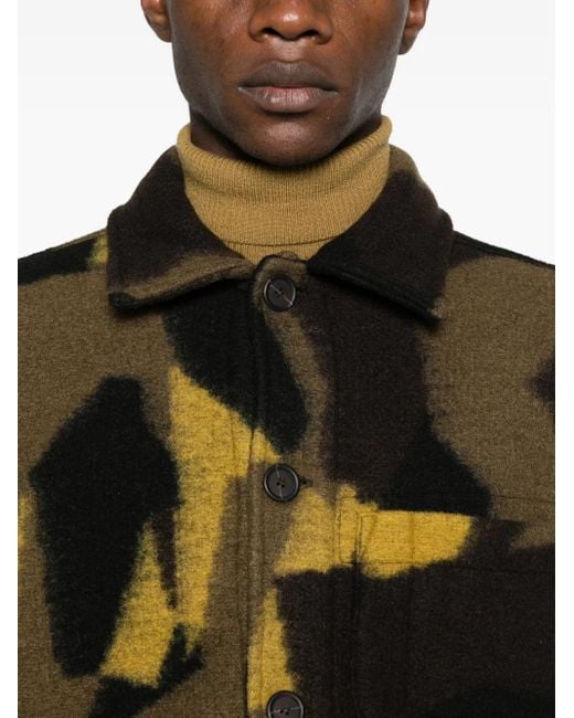 Universal Works Black Pocketed Camouflaged Jacket for men