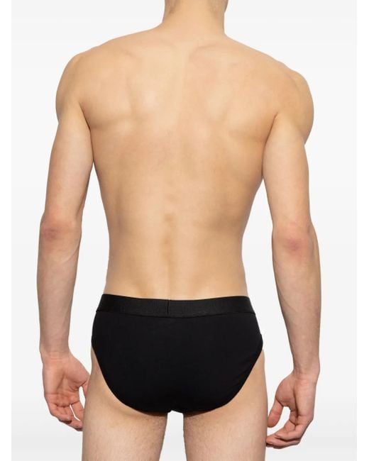 DSquared² Black Logo-Jacquard Briefs for men