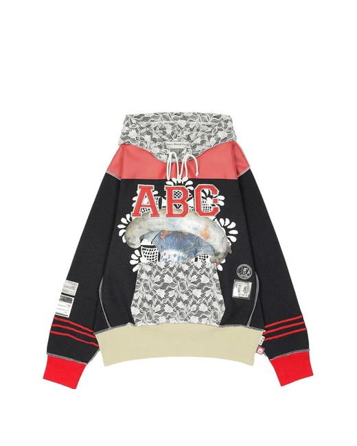 Advisory Board Crystals Red Appliquéd Hoodie for men
