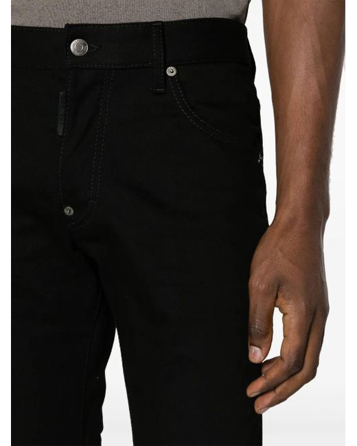DSquared² Black Mid-rise Slim-cut Jeans - Men's - Polyester/spandex/elastane/cotton for men