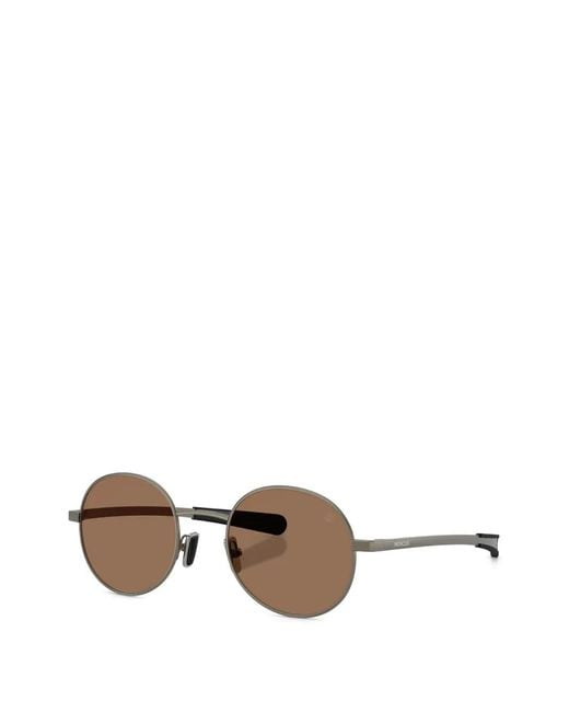 Moncler Gray Matte Centro Round-Frame Sunglasses