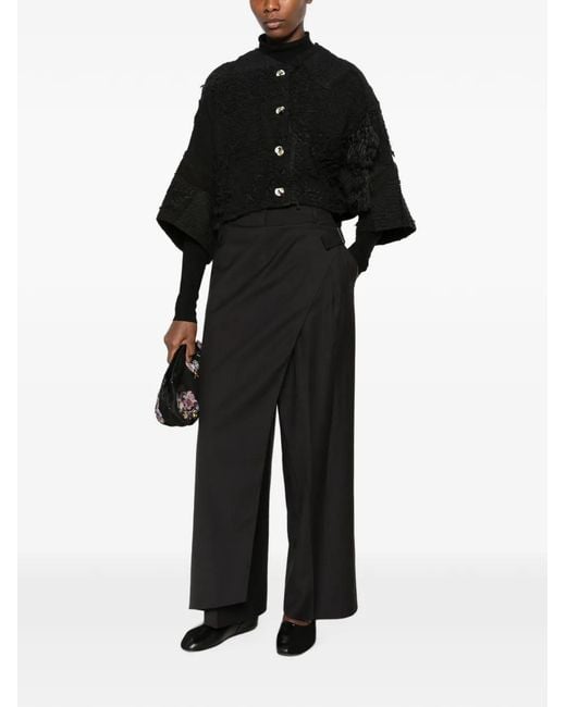 By Walid Black Bella Patchwork Fringed Jacket