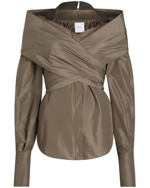 Patou ラップブラウス Brown