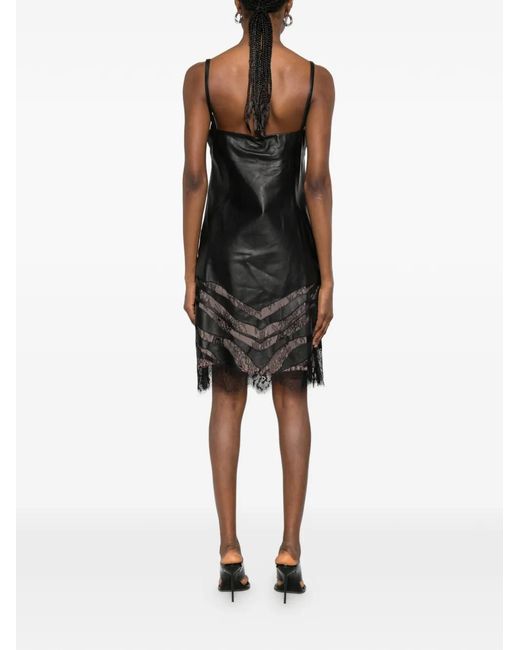 Just Cavalli Black Lace-Trim Mini Dress