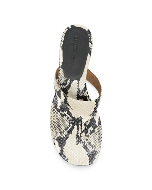 Khaite White Archer Snakeskin-Print Sandals