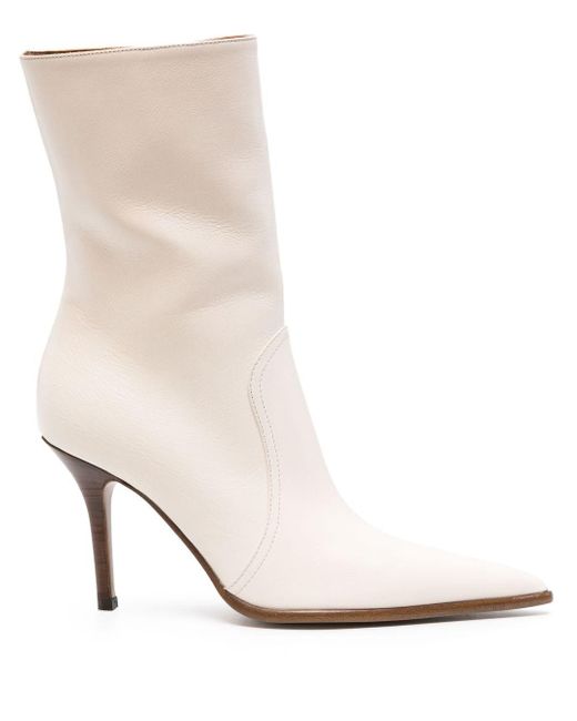 Paris Texas White Neutral Ashley 95 Leather Ankle Boots
