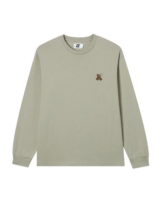 T-Shirt A Maniche Lunghe Con Logo di Izzue in Green da Uomo