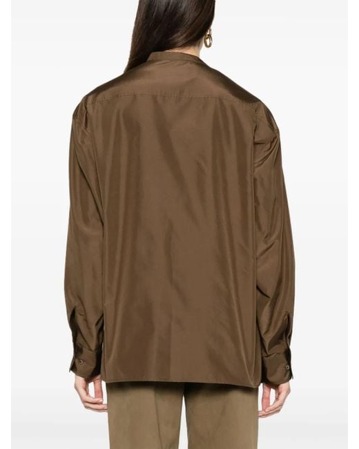 Lemaire Brown Soft Collar Silk Blouse