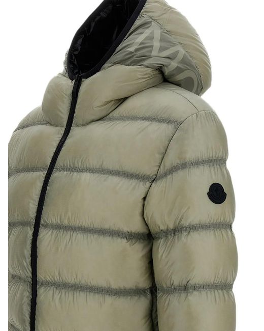 Moncler Green Logo-Patch Hooded Jacket for men