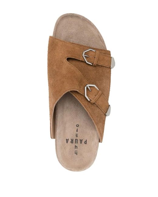 Paura Brown Open Toe Slides for men