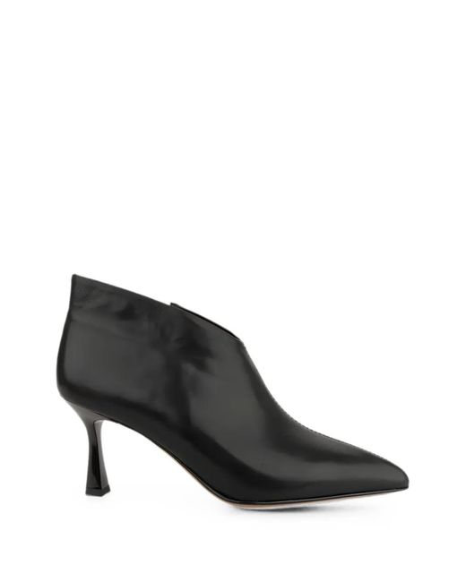 Linda Baumann Black Pointed-Toe Ankle Boots