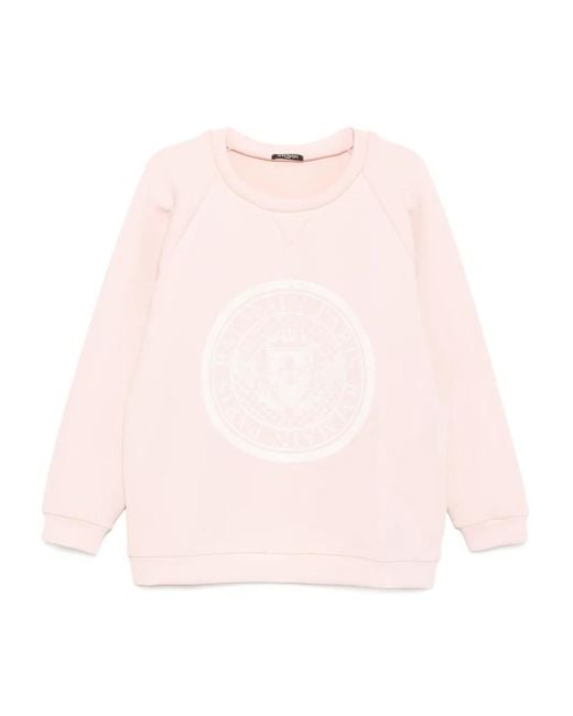 Balmain Pink Sweatshirt mit Logo-Print