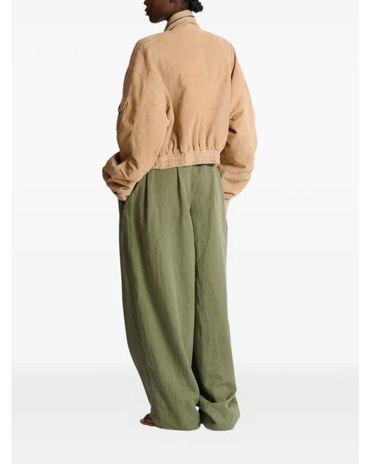 Balmain Natural Pocket Suede Bomber Jacket