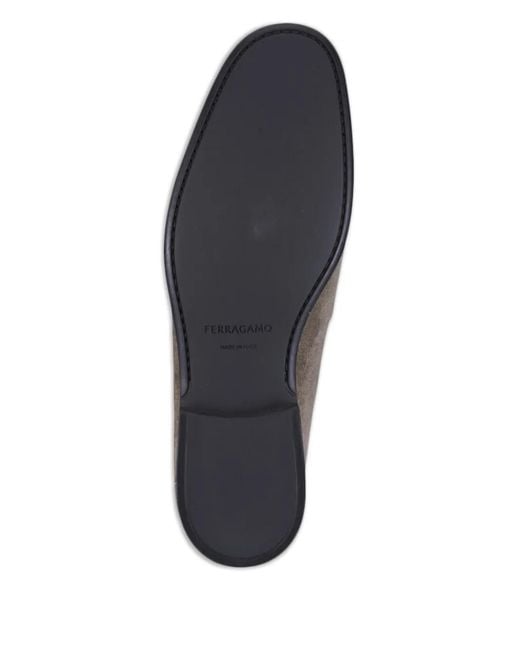 Ferragamo Gray Grandioso 2 Suede Loafers for men