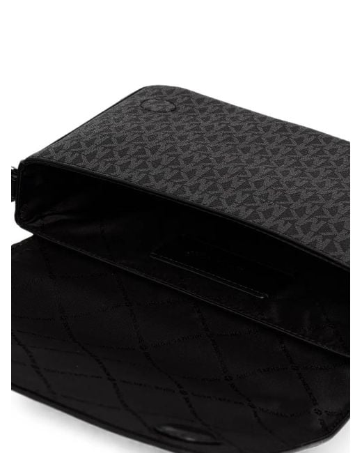 Michael Kors Black Hudson Monogram-Print Messenger Bag for men