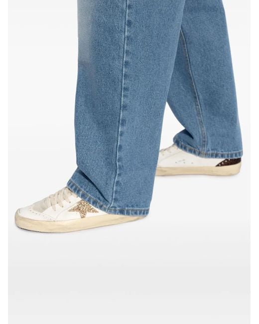 Golden Goose Deluxe Brand Mid Star グリッター スニーカー White