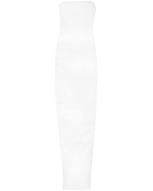 Rick Owens White Strapless Gown