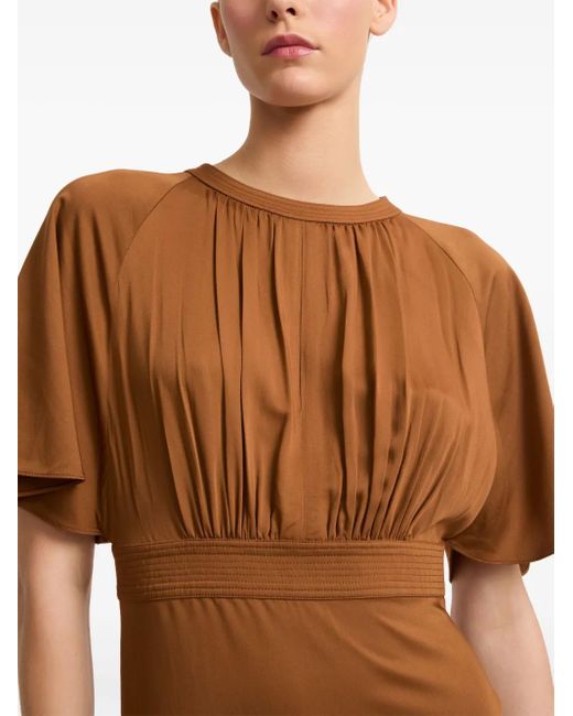 Yves Salomon Brown Belted Dress