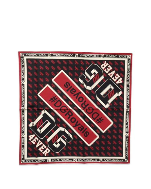 Dolce & Gabbana Red Écharpe #Dgroyals À Logo Imprimé for men