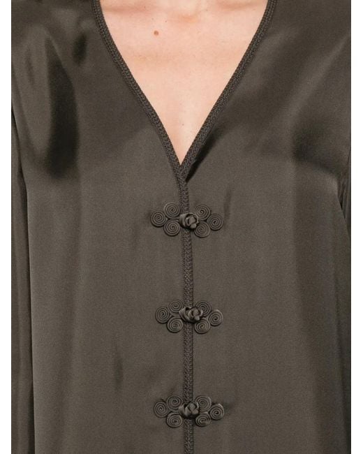Rohe Brown Pankou-Closure Silk Blouse