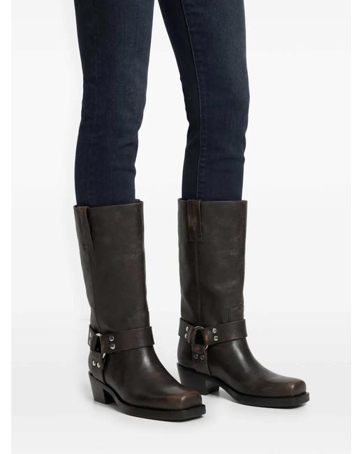 Paris Texas Black Calf Leather Roxy Boot
