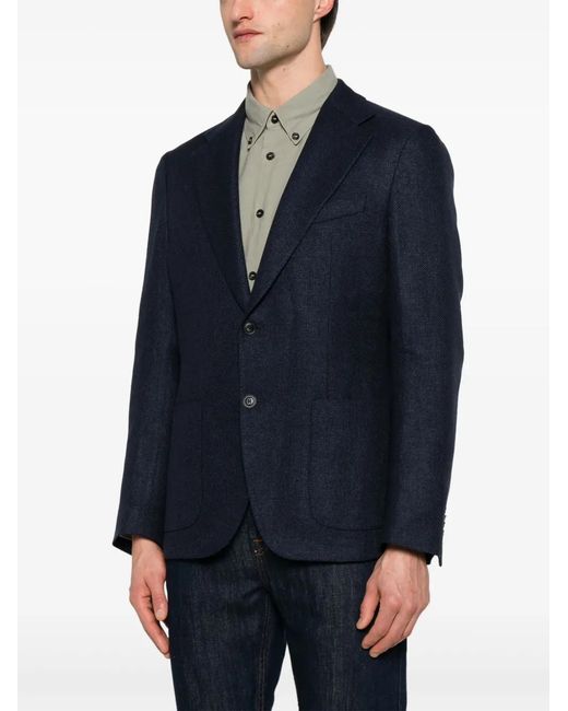 Fay Blue Interwoven Blazer for men