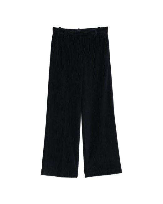 Circolo 1901 Black Corduroy Straight Trousers