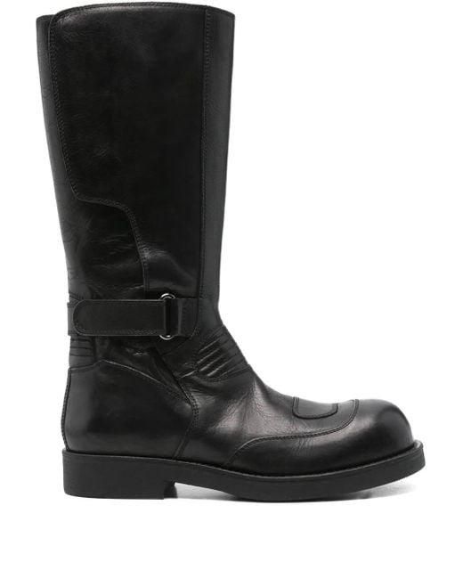 MM6 by Maison Margiela Leather Boots in Black for Men | Lyst UK