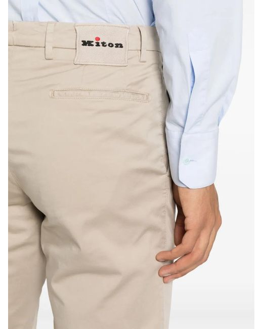 Kiton Natural Mid-Rise Chinos for men